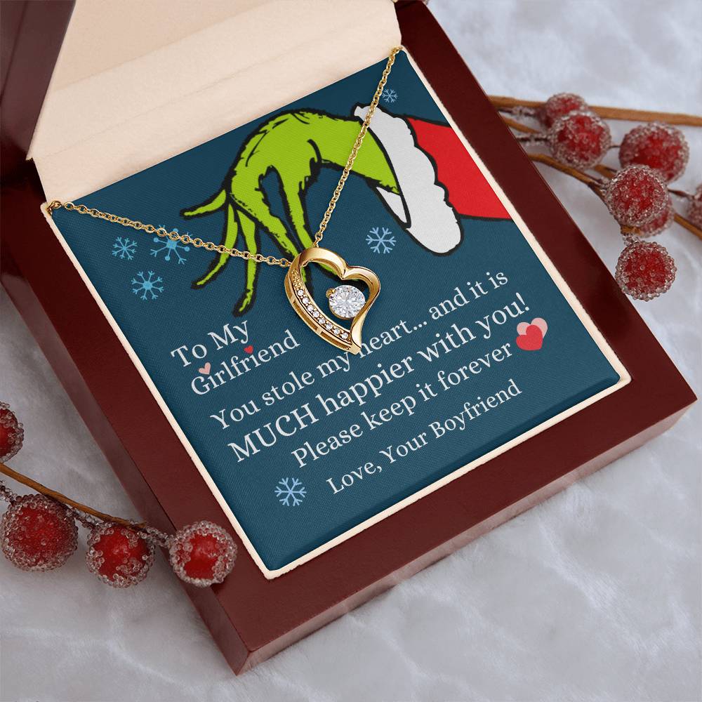 To My Girlfriend You Stole My Heart Necklace Forever Love Necklace
