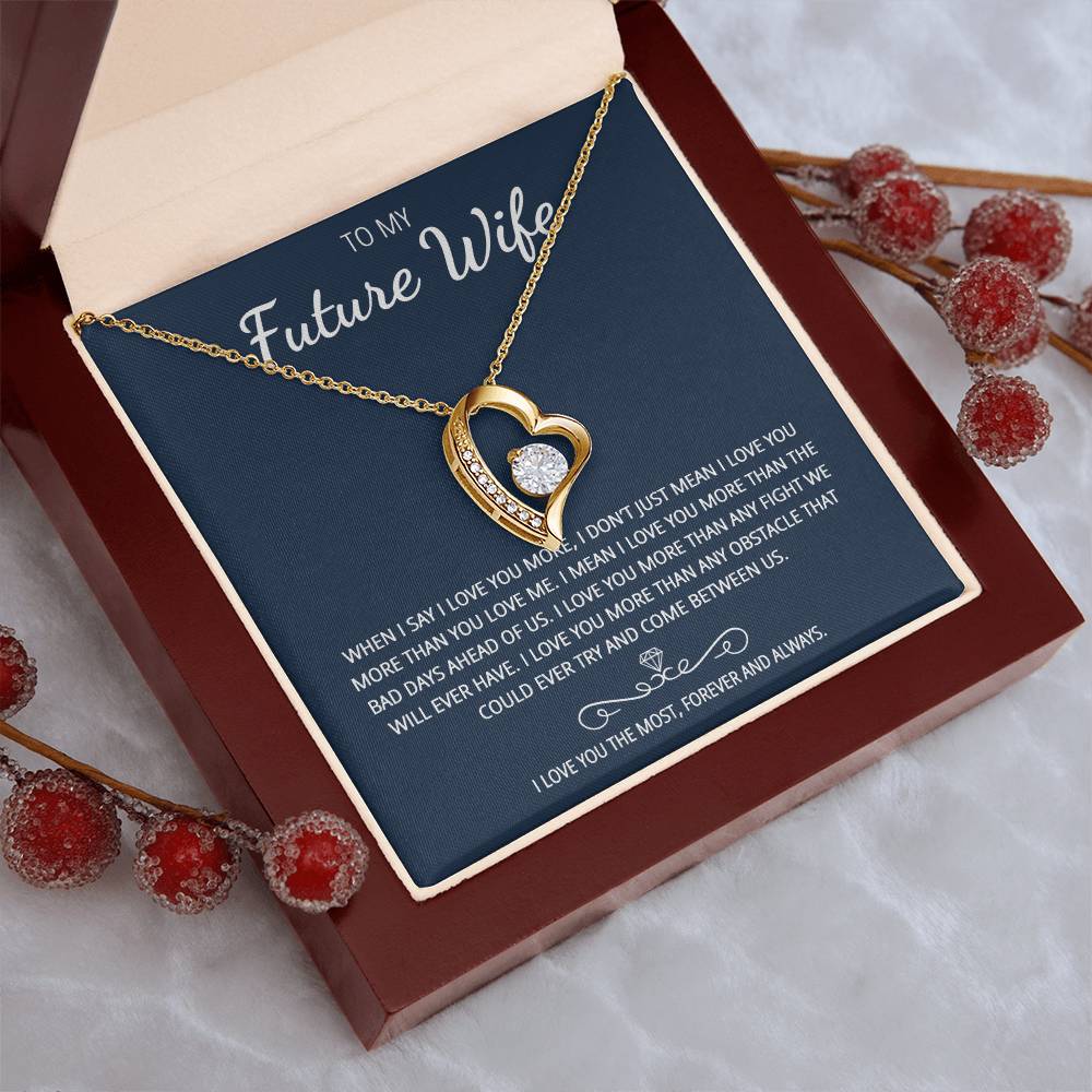 To My Future Wife Love You The Most Heart Necklace Customize Gift For Your Loving Wife! ❤️ Forever Love Necklace