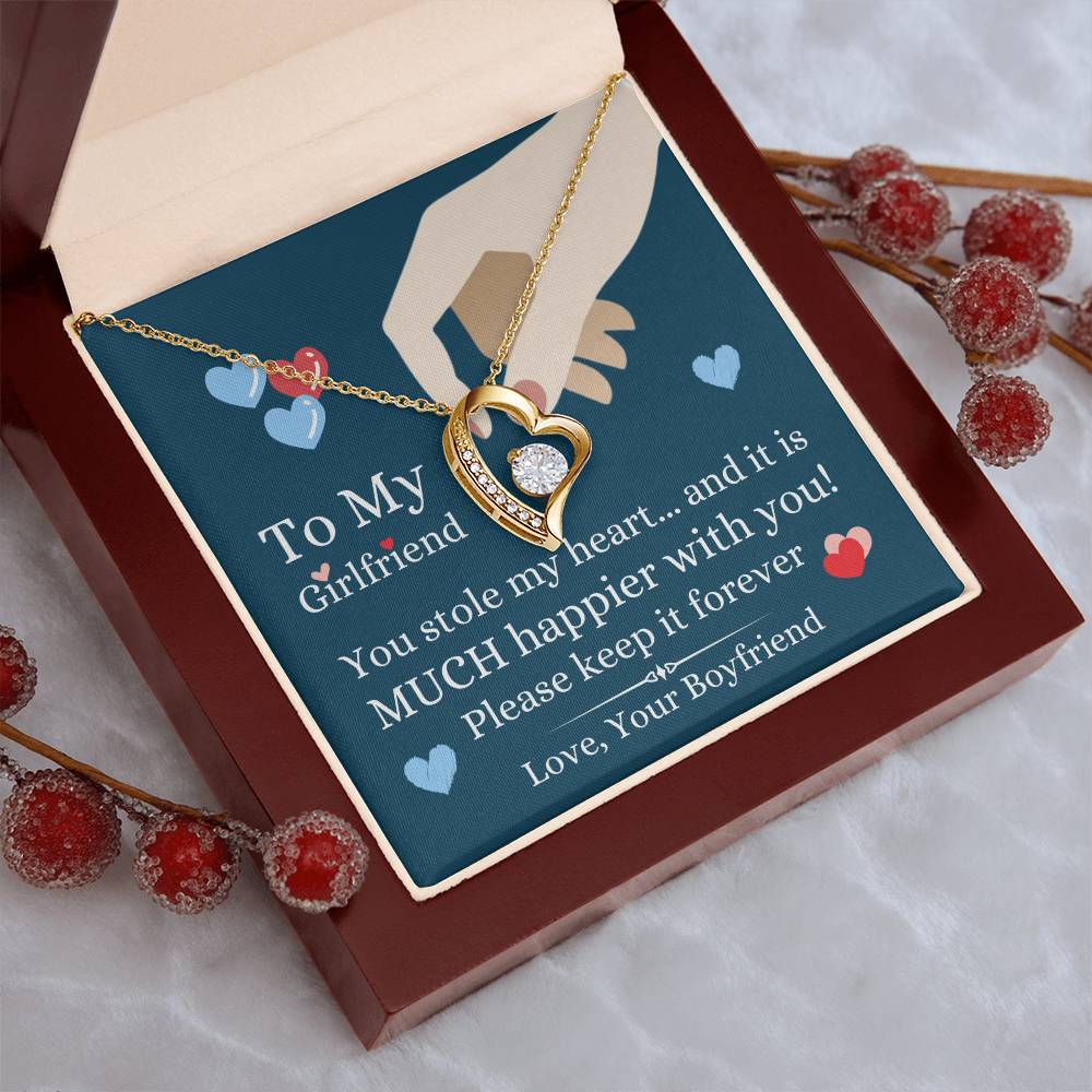 To My Girlfriend  You Stole My Heart Necklace 1 Forever Love Necklace