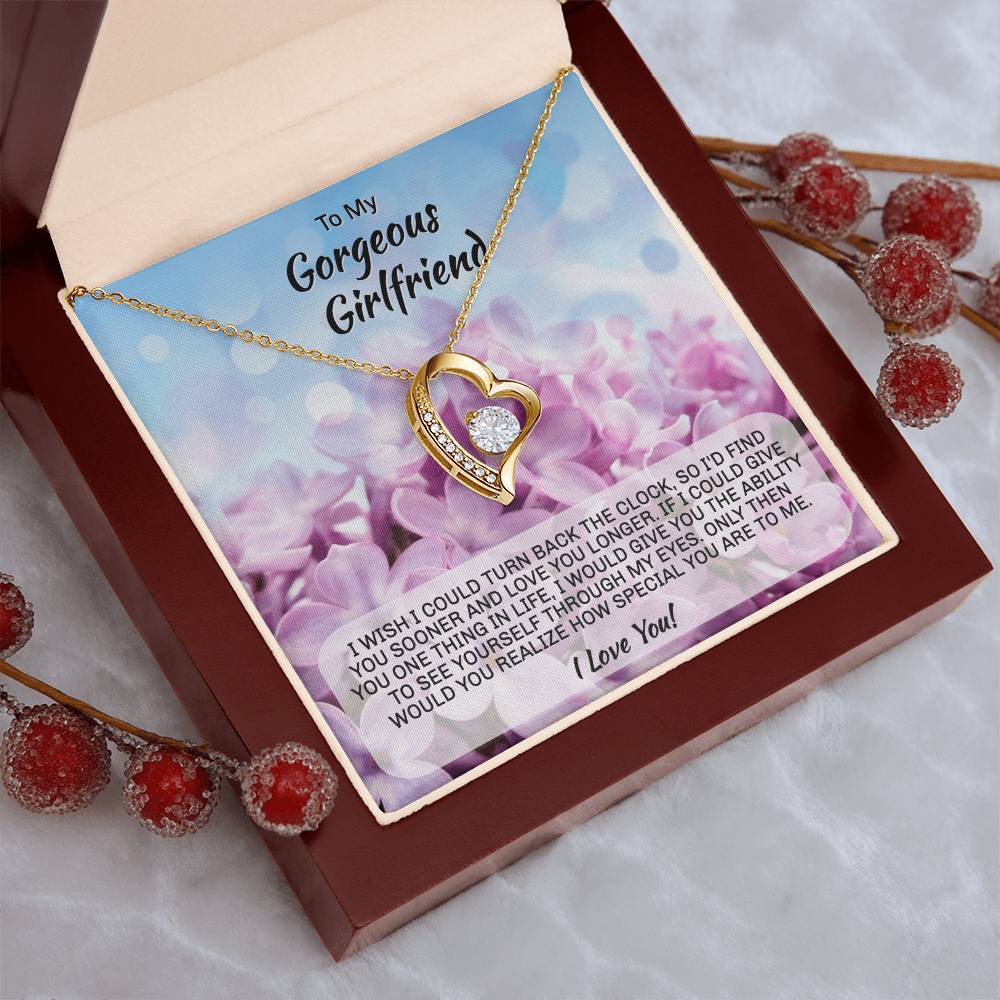 Gift For Girlfriend Forever Love Heart Necklace Forever Love Necklace