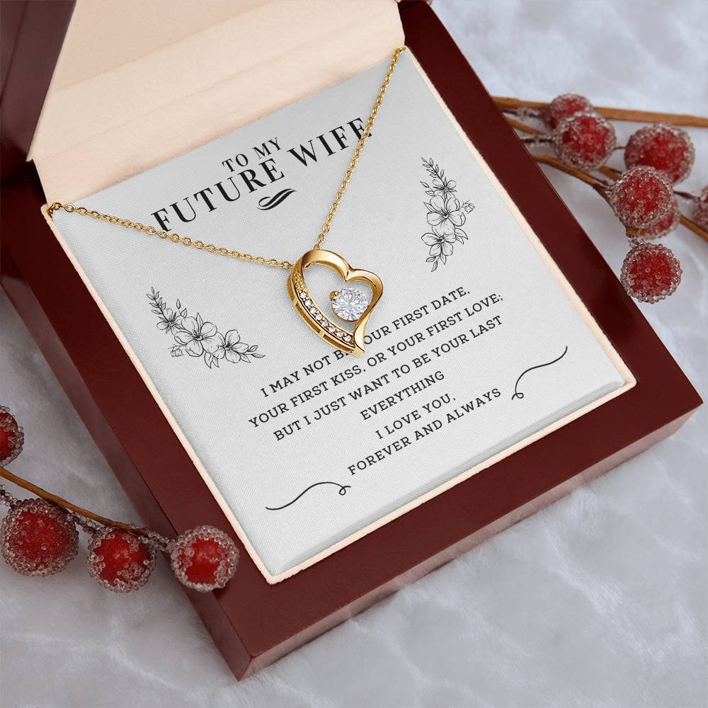 Forever And Always Heart Necklace  Message Card  Gift Box Forever Love Necklace