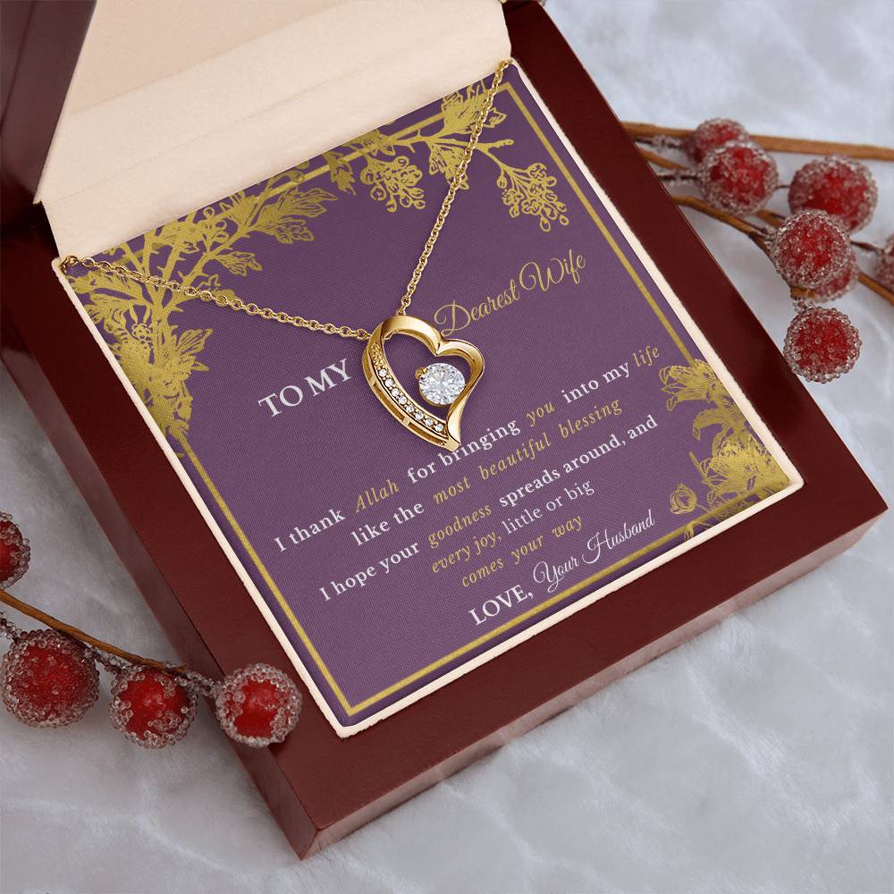 Exquisite Eid Gift To Wife- Forever Love Necklace - Gift From Allah Forever Love Necklace