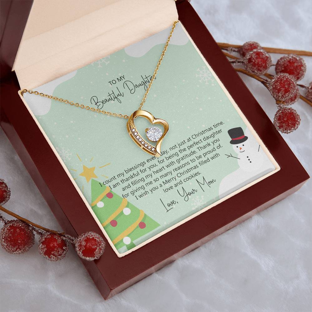 Daughters Gift From Mom Special Christmas Message Card Custom Gift From Mom Ss120 1 Forever Love Necklace