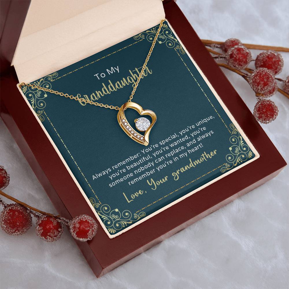 To My Granddaughter Always Remember You're Special Forever Love Necklace