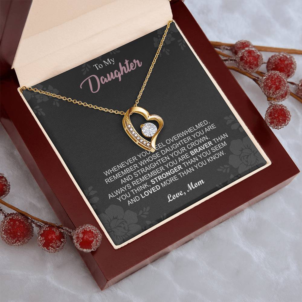To My Daughter Necklace - Daughter Mother's Day Gift - To My Daughter Necklace From Mom Dad - Grown Up Daughter Gift From Mom Forever Love Necklace
