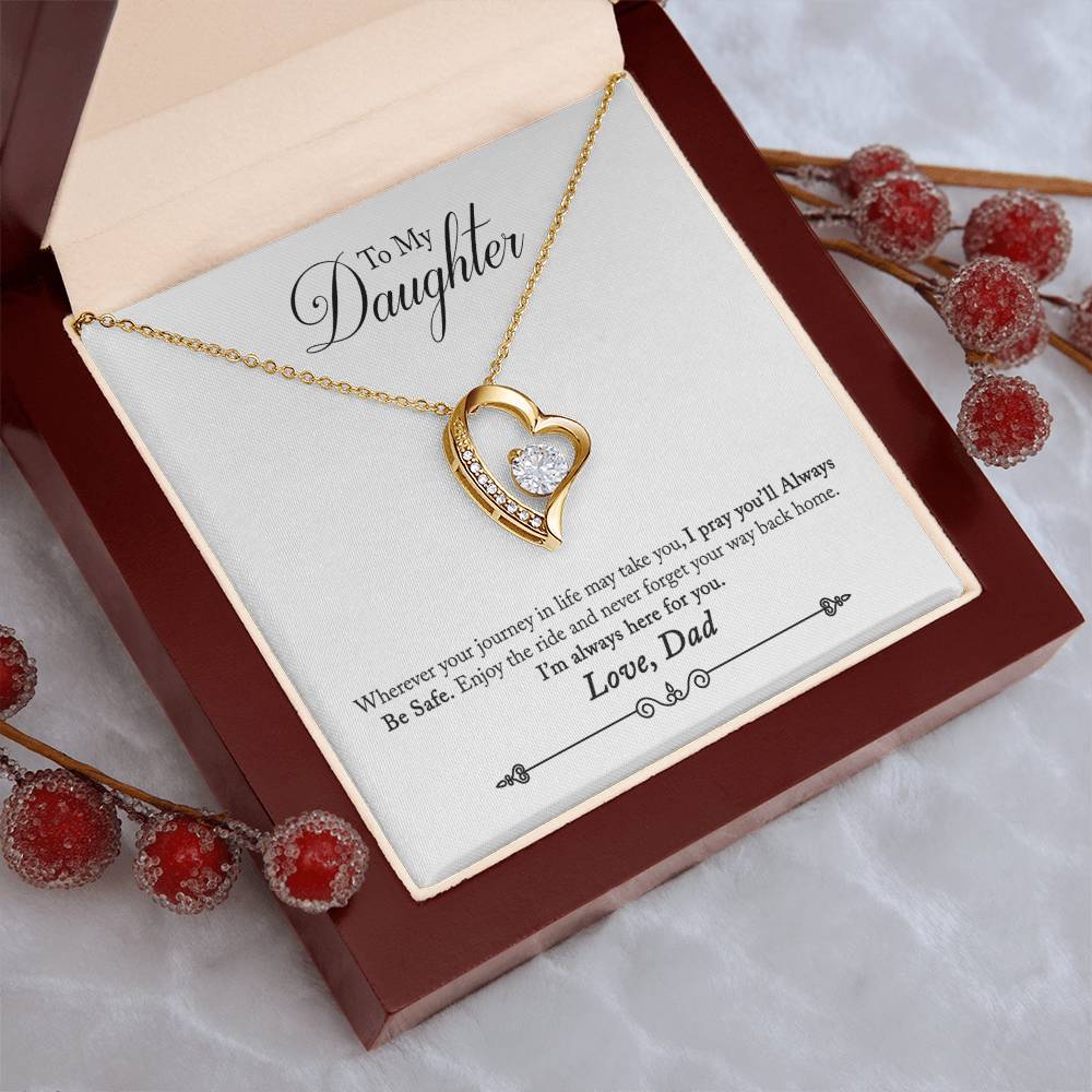 To My Daughter - I'm Always Here For You Forever Love Necklace