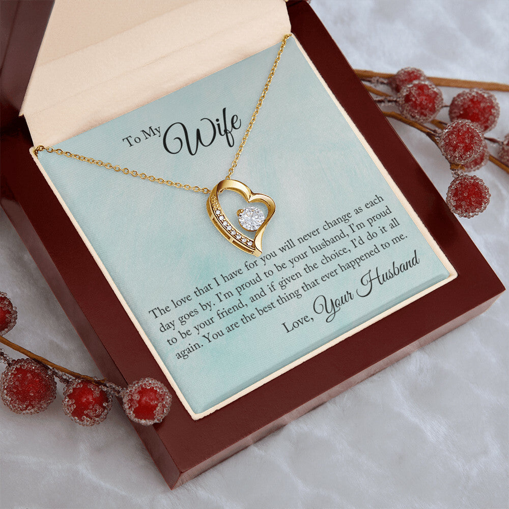 To My Wife I'm Proud To Be Your Husband Forever Love Necklace