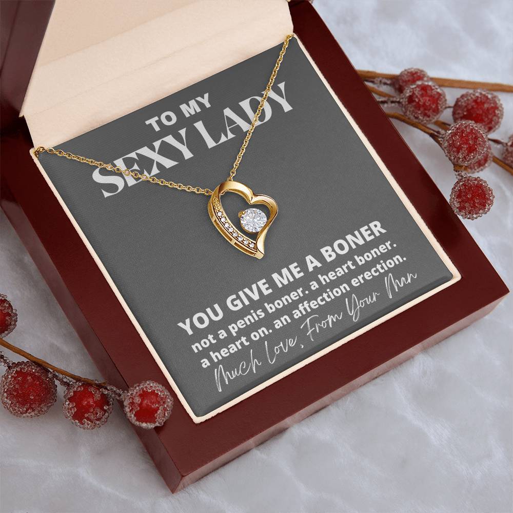 You Give Me A Boner Necklace - Much Love From Your Man Forever Love Necklace