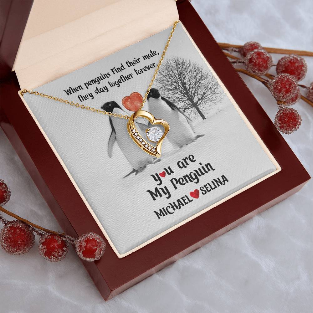 Girlfriend Necklace Adorable Necklace Couple Necklace Penguin Necklace You Are My Penguin You're My Penguin Wife Gift Penguin Jewelry Forever Love Necklace