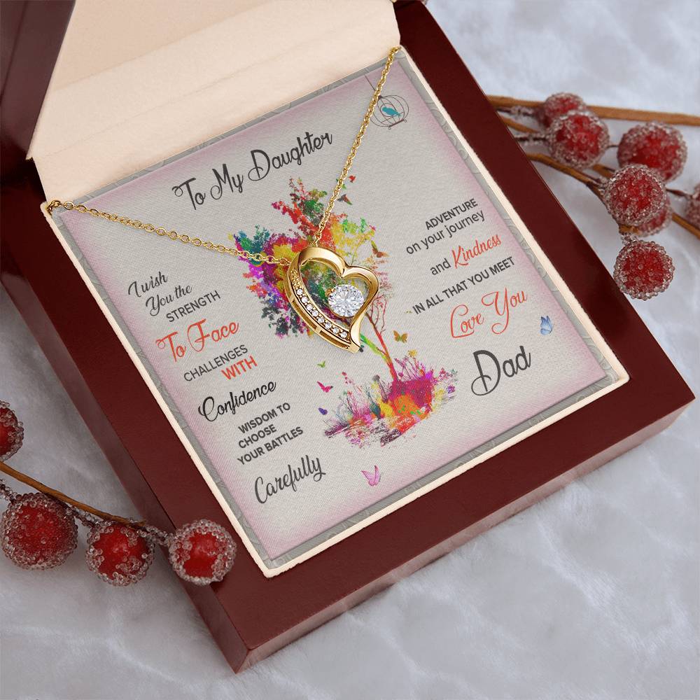 To My Daughter Forever Necklace Birthday Christmas Graduation Engagement From Dad 1 Forever Love Necklace