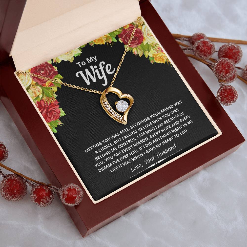 To My Wife Gave My Heart Necklace 1 Forever Love Necklace