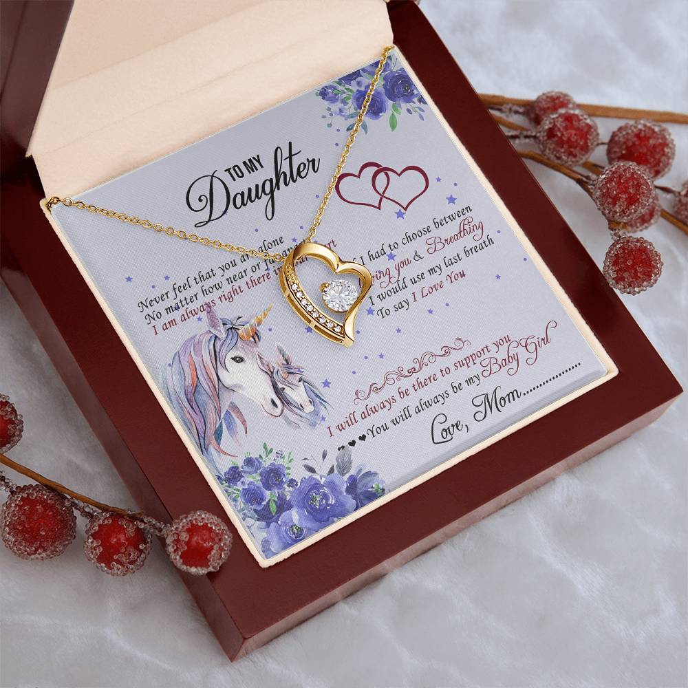 To My Daughter - Forever Love Mother's Day Necklace Gift Set Daughter Gift From Mom Anniversary Lovingly Mom Birthday Gift Forever Love Necklace