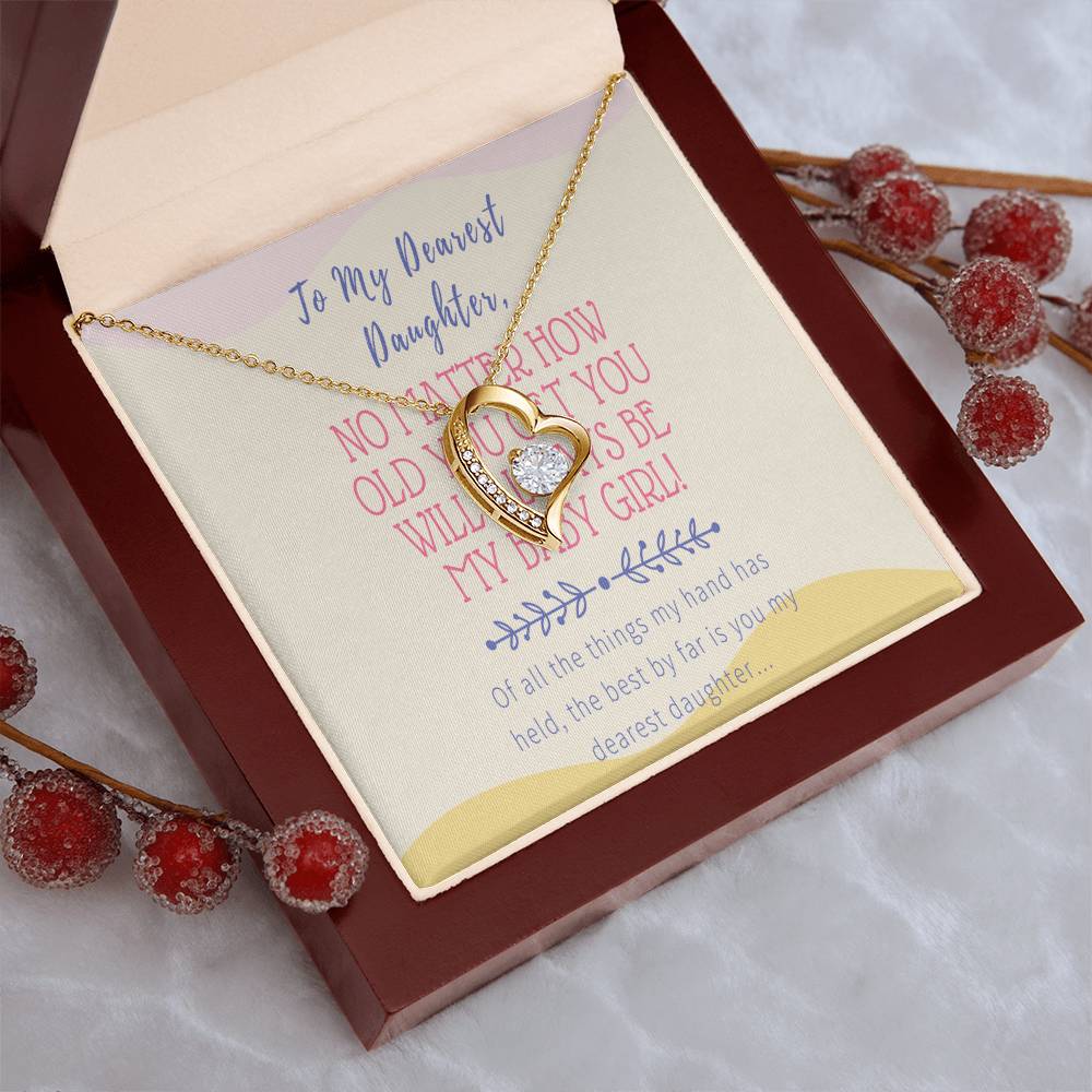 Mom To Daughter Gifts - No Matter How Old You Get You Will Always Be My Baby Girl - Mother's Day Necklace To My Beautiful Mom Forever Love Necklace