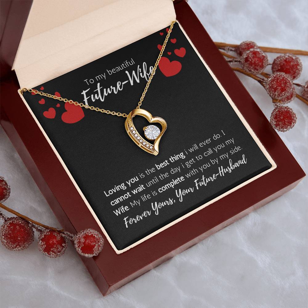 To My Future Wife Valentine's Day 14k White Gold Heart Necklace 1 Forever Love Necklace