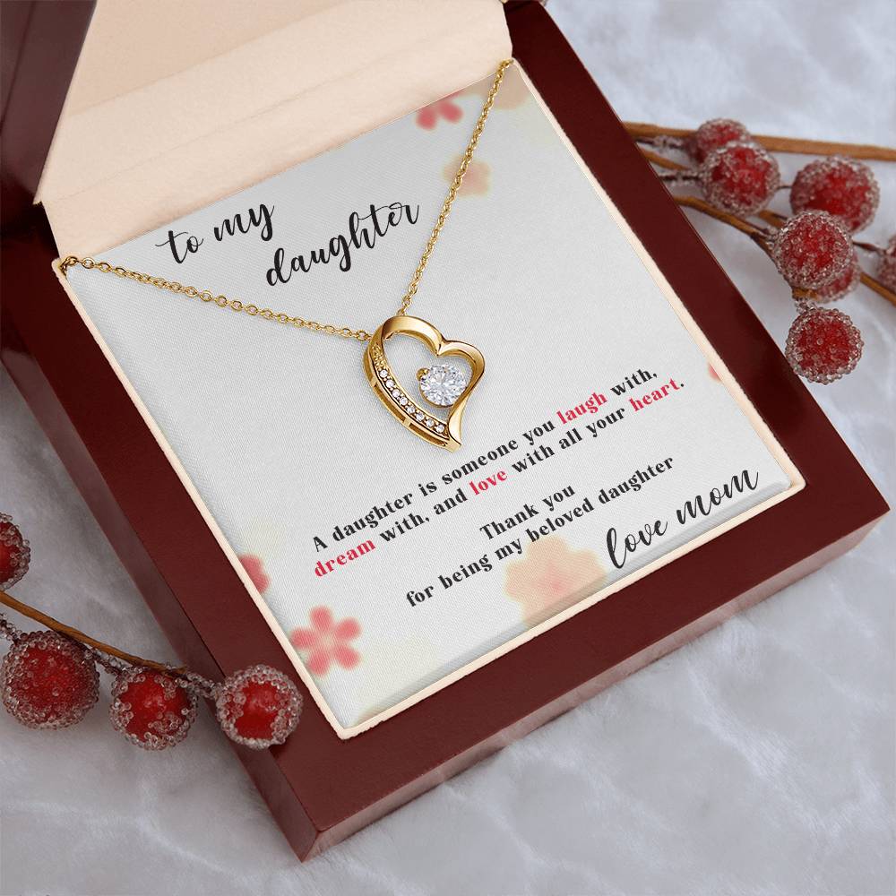Thank You For Being My Beloved Daughter Necklace Forever Love Necklace