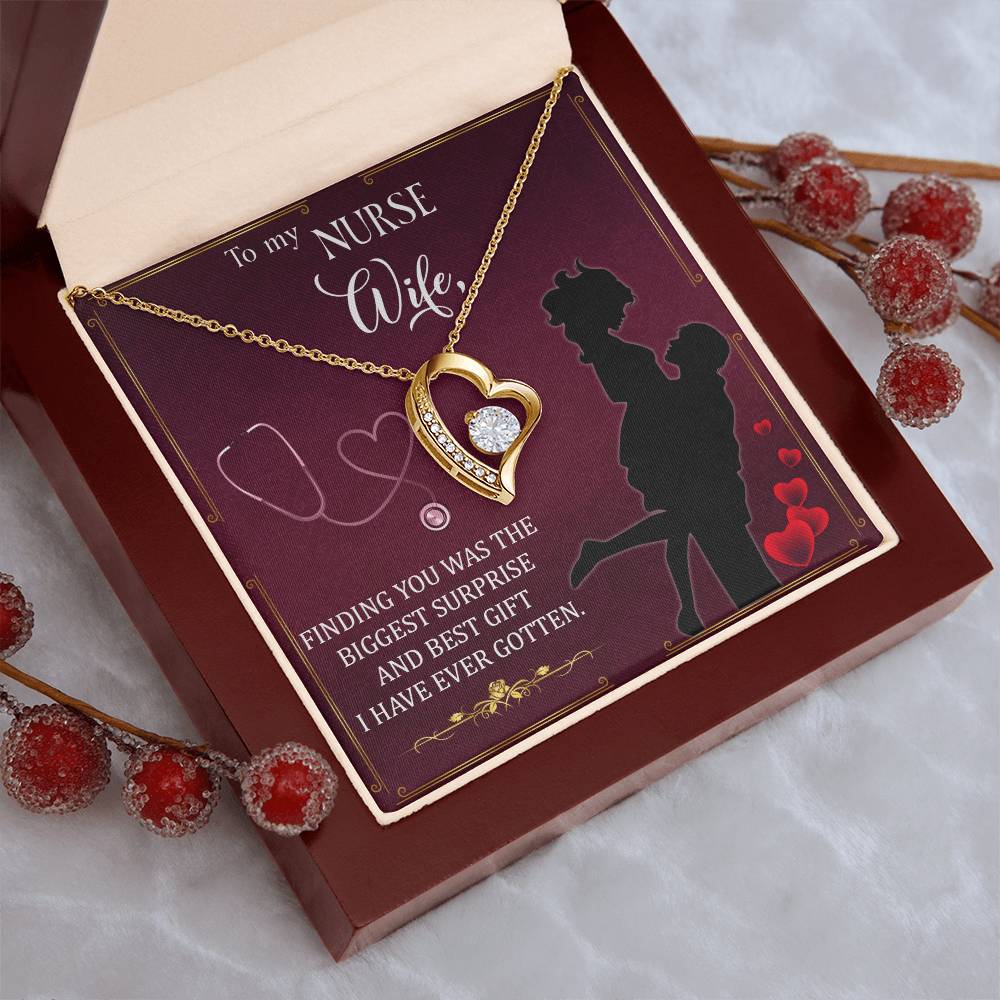 To My Nurse Wife Finding You Was The Biggest Surprise Forever Love Necklace