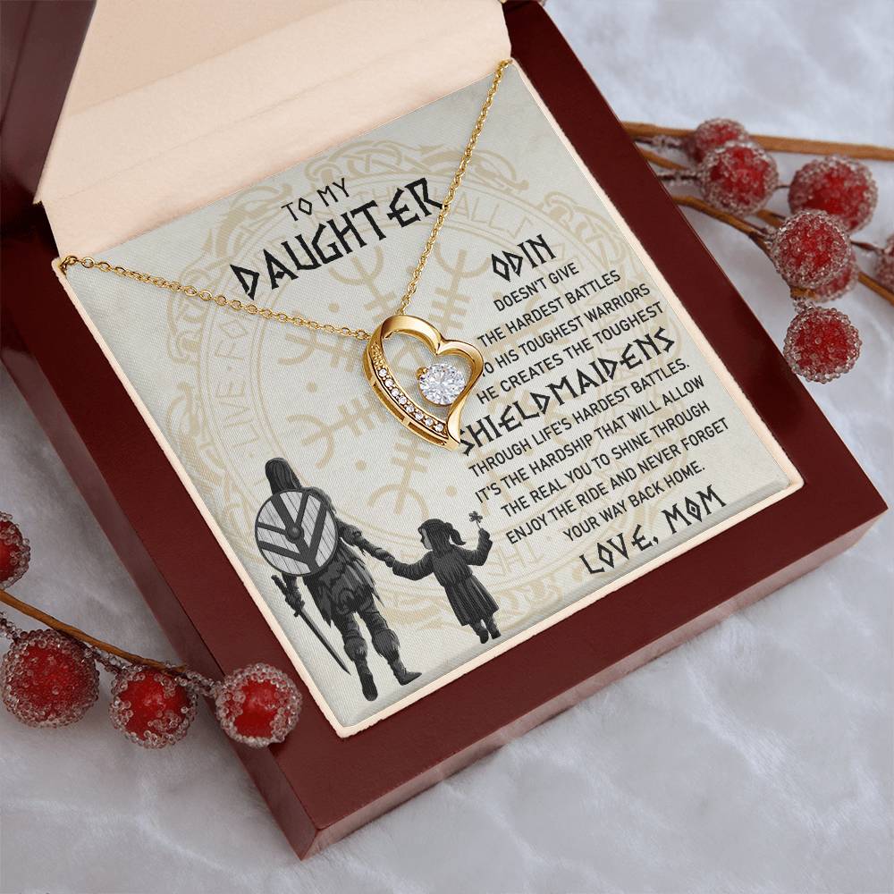 To My Daughter Necklace Daughter Viking Jewelry Norse Daughter Gift To My Daughter Gift From Mom Forever Love Necklace