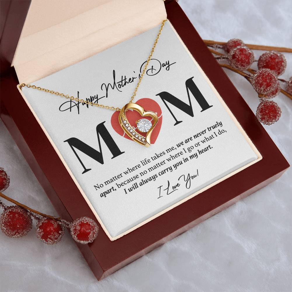 Happy Mothers Day 14k Gold Necklace Forever Love Necklace