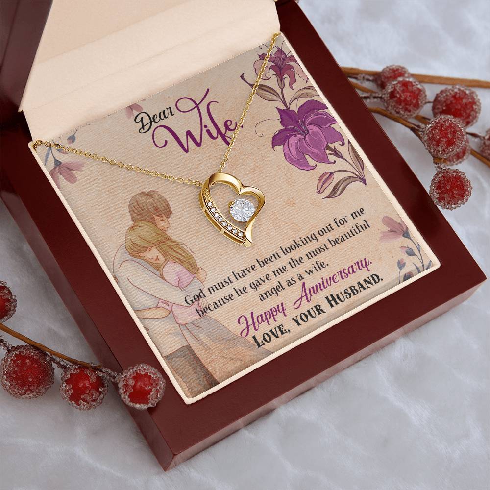 Dear Wife Happy Anniversary Heart Necklace 1 Forever Love Necklace