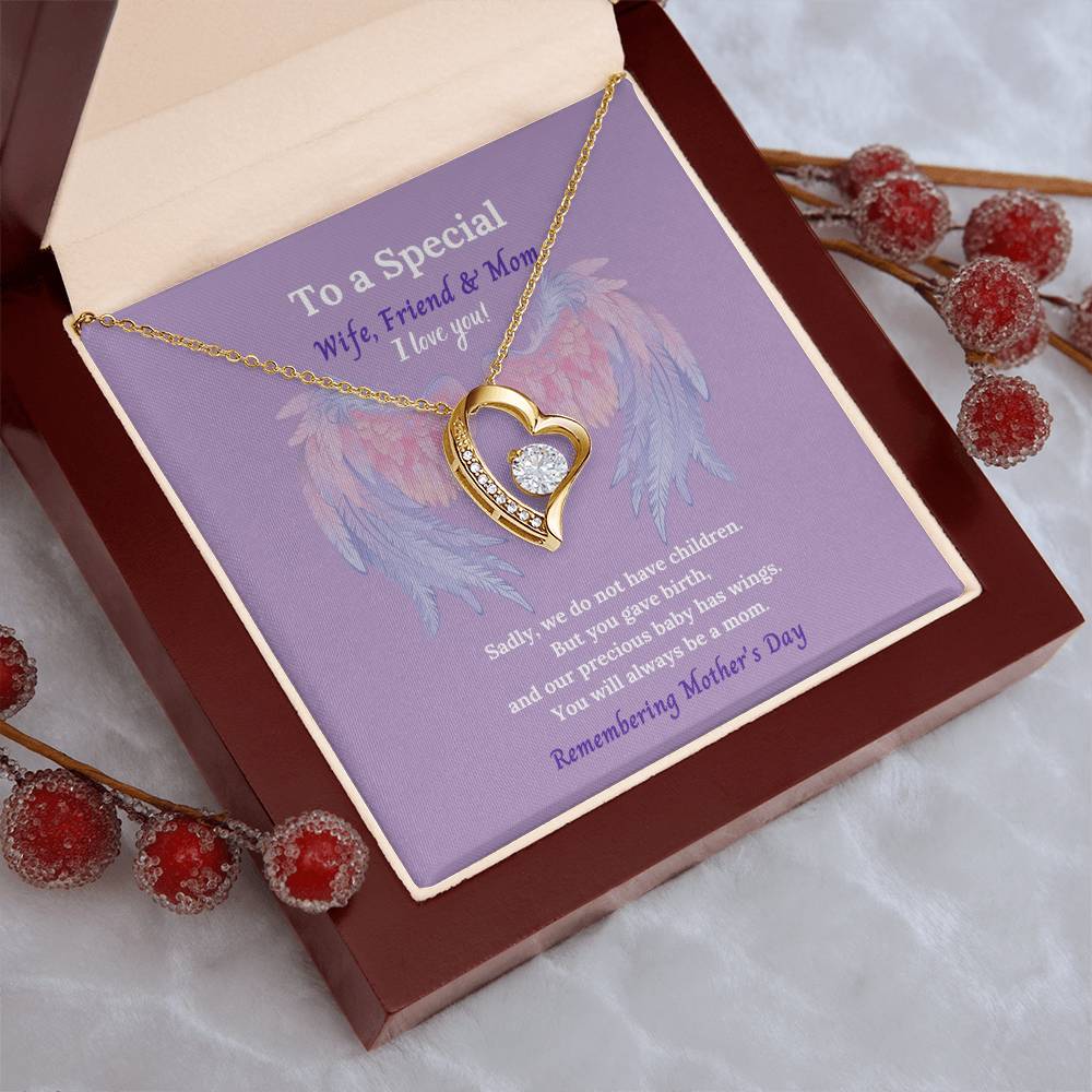 To A Special Wife Friend And Mom To Our Angel Baby Forever Love Necklace