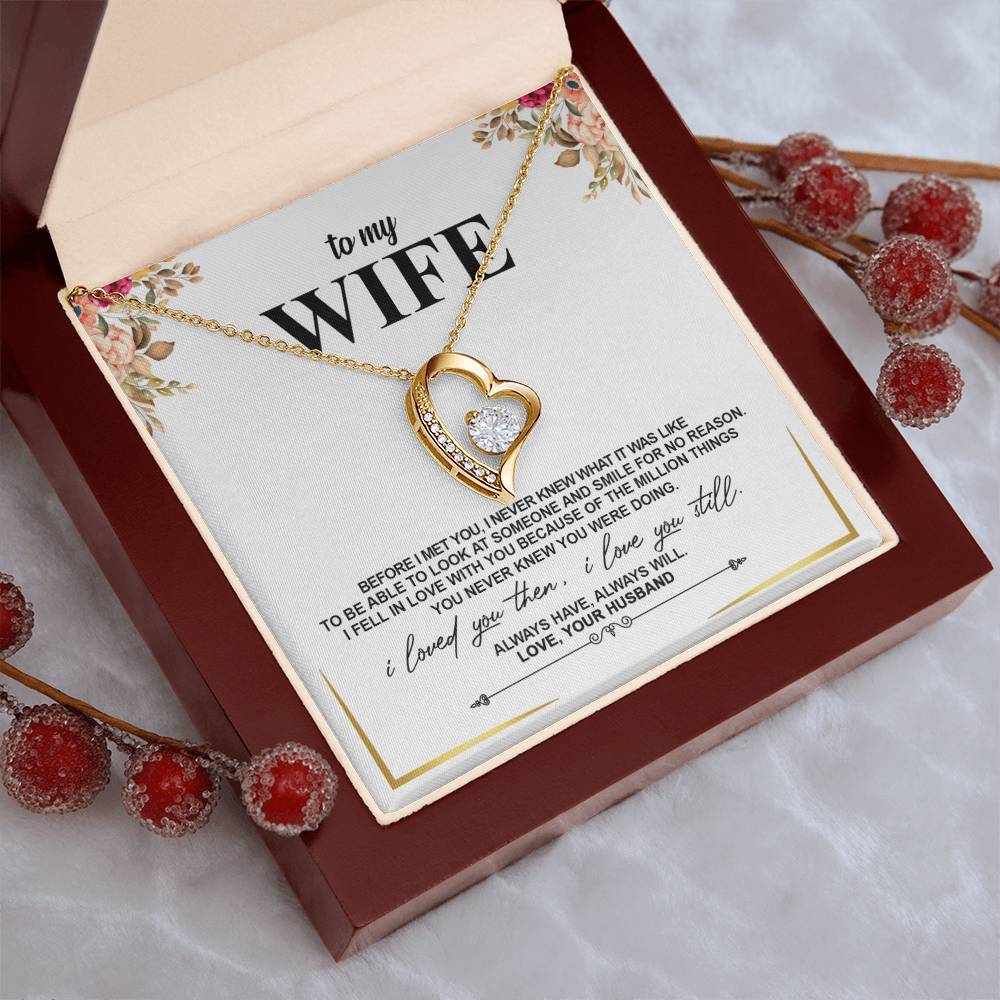 To My Wife - Heart Pendant - Best Seller - So1187 Forever Love Necklace