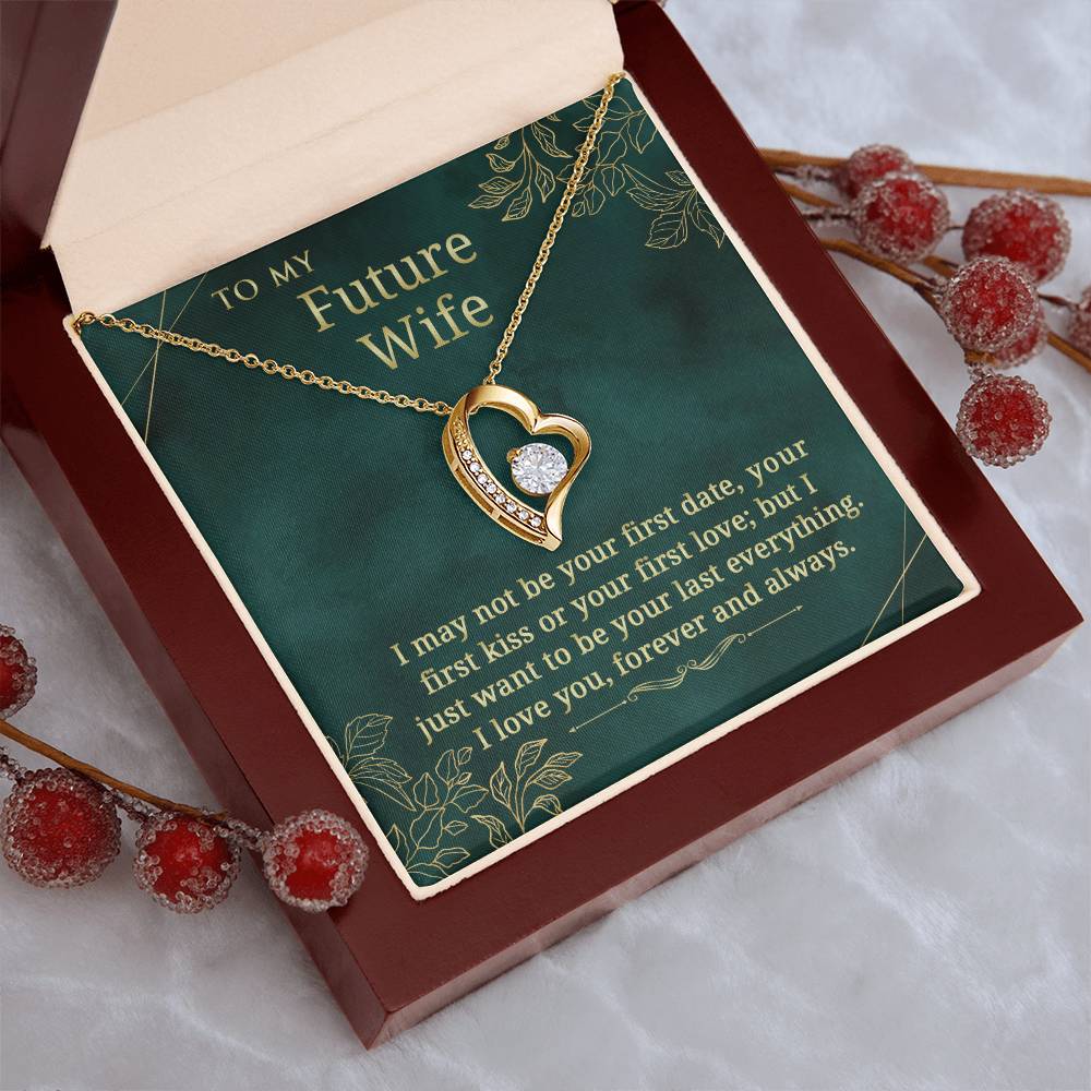 To My Future Wife Necklace With Message Card Gift For Fiancee Or Girlfriend Engagement Gift Gift For Future Wife. Forever Love Necklace