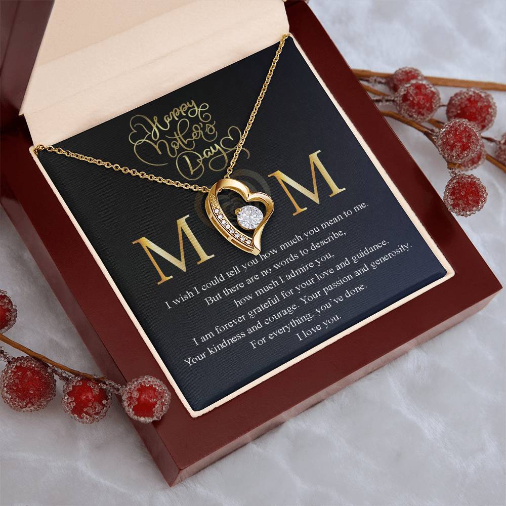 Mom I Wish I Could Tell You How Much You Mean To Me Message Card Necklace Forever Love Necklace