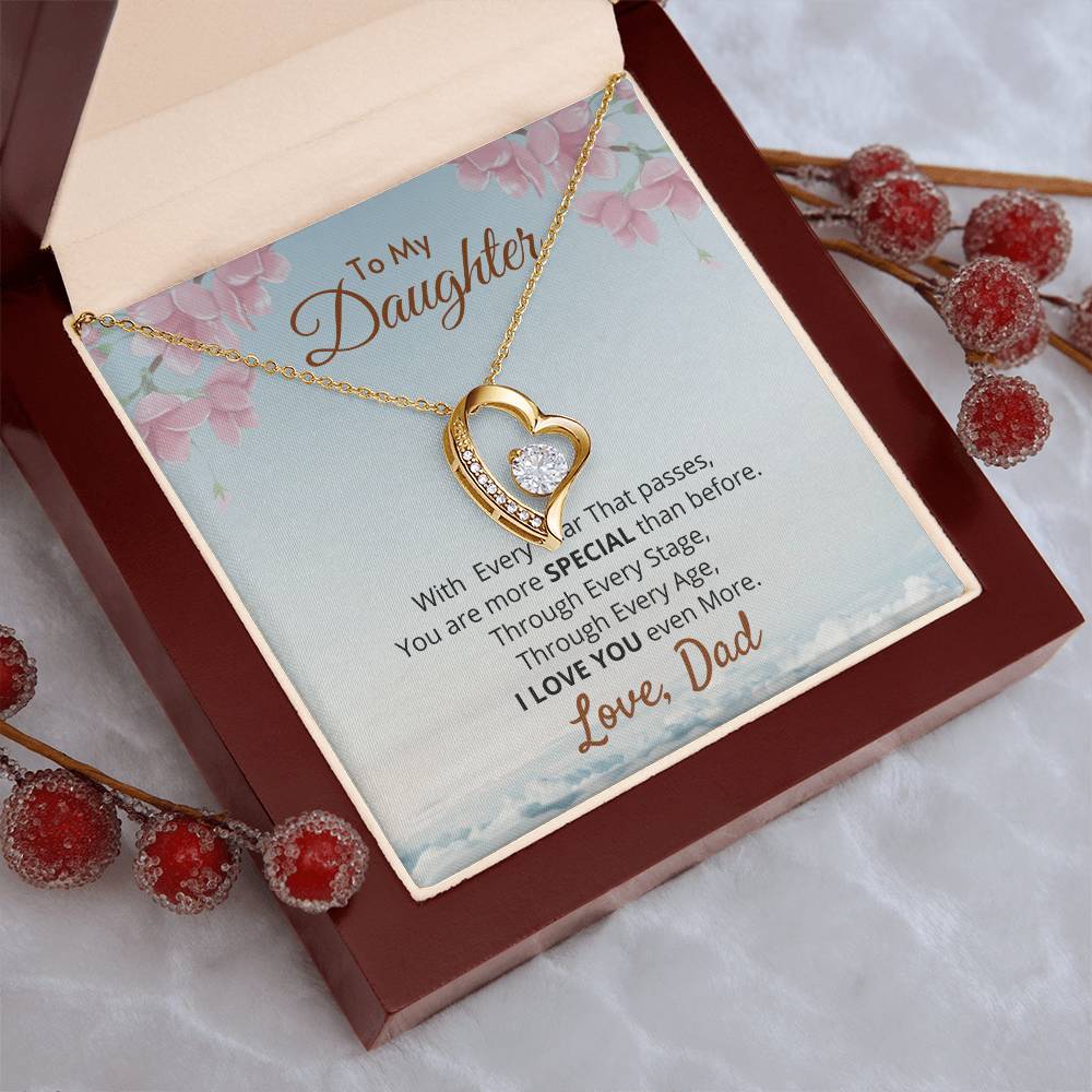 Special Heart Pendant For Daughter Forever Love Necklace