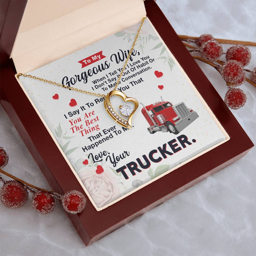 To My Wife From Your Trucker Forever Love Necklace