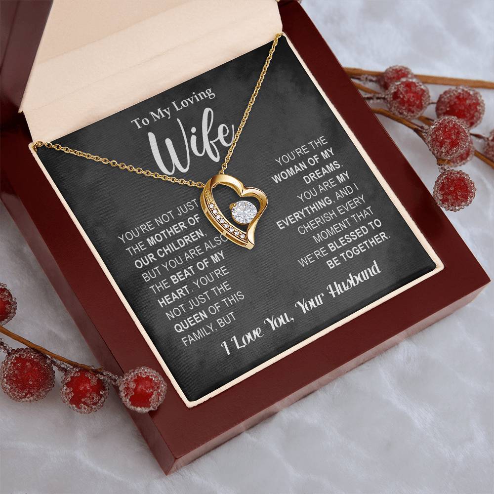 To My Loving Wife - Heart Melt Message  Forever Love Necklace Forever Love Necklace