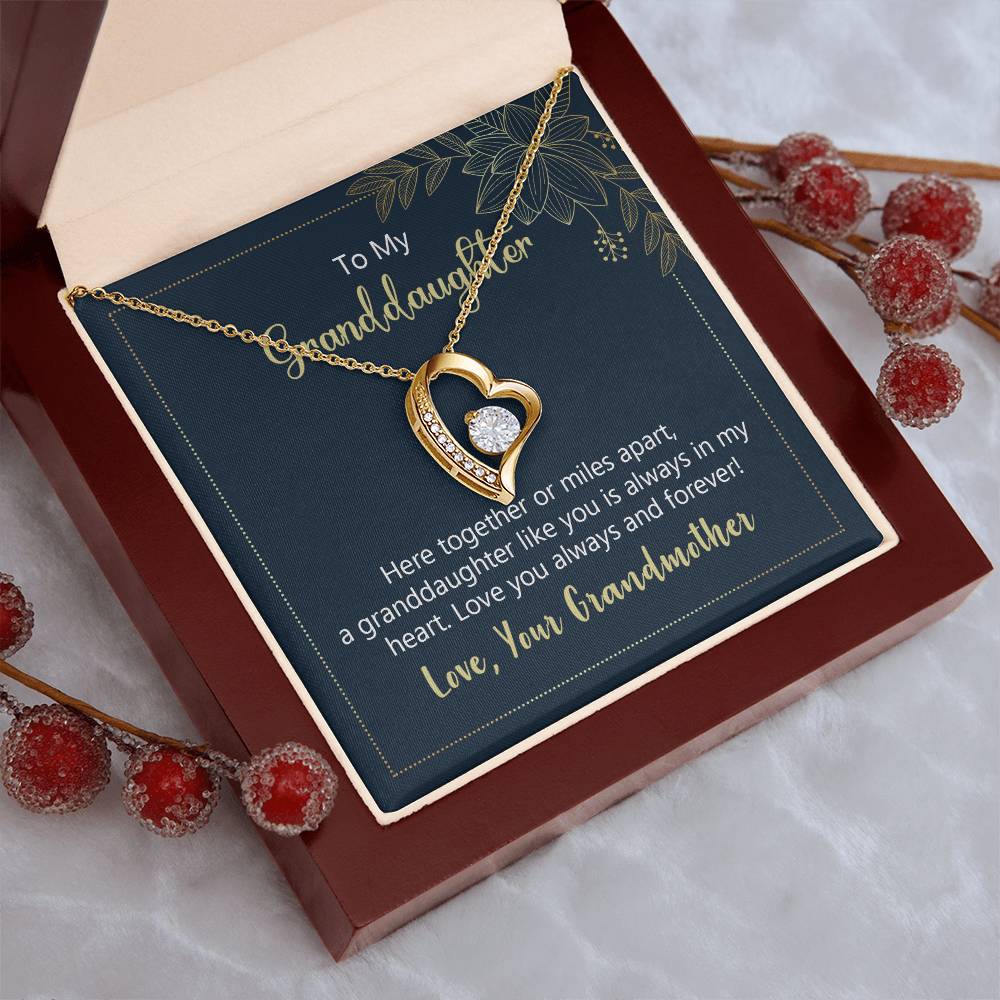 To My Granddaughter Love You Always Forever Love Necklace