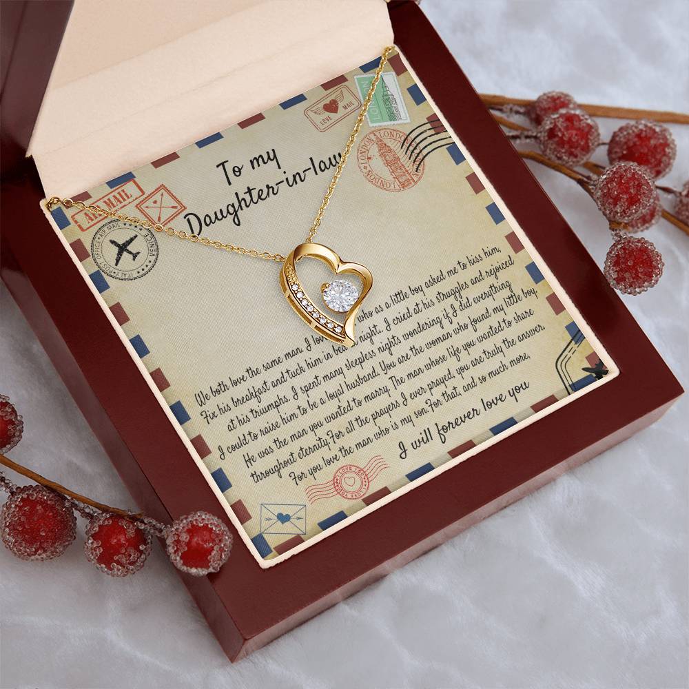 To My Daughter In Law Gift For Daughter In Law Daughterinlaw Necklace Daughter In Law Necklace Daughter In Law Gift On Wedding Day Forever Love Necklace