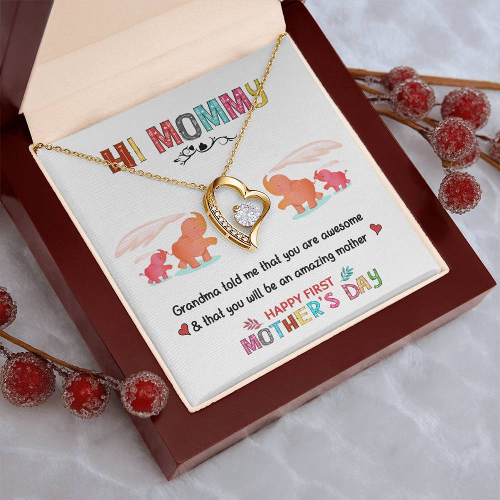 Hi Mommy Gift For First Time Mom Gift For Daughter Mother's Day Gift Mother's Day Necklace Mother's Day Present Forever Love Necklace
