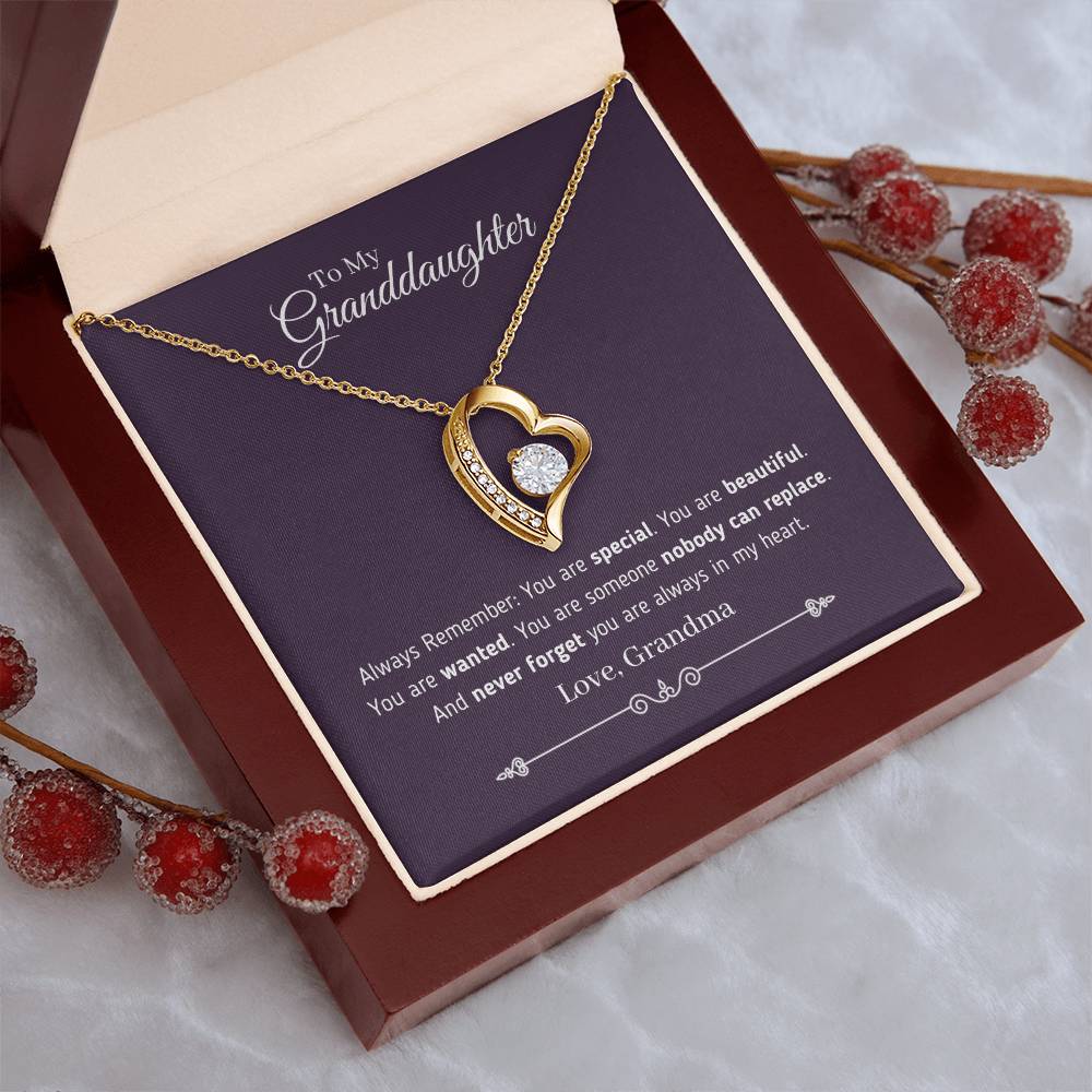 To My Granddaughter - You Are Always In My Heart Necklace Forever Love Necklace