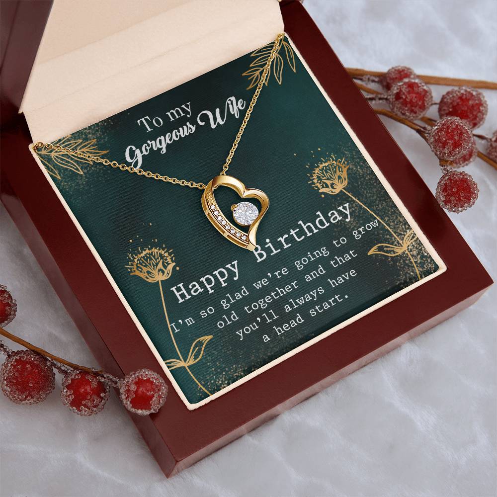 To My Gorgeous Wife - Happy Birthday - Necklace Forever Love Necklace
