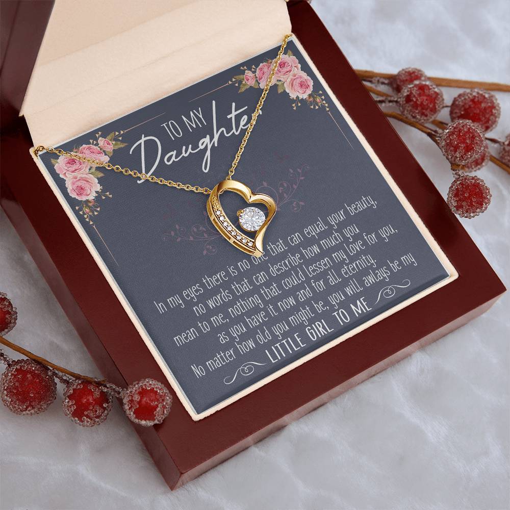 To My Little Girl Infinity Love Necklace Birthday Message Card Grown Up Daughter Daughter Gift Necklace Daughter Birthday Gift Christmas Gift For Forever Love Necklace