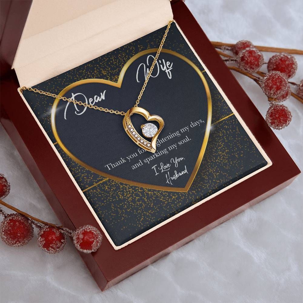 Anniversary Gift For Wife To My Wife Necklace Present For Wife Marriage Gifts Gift Ideas For Wife Wife Heart Necklace Birthday Forever Love Necklace