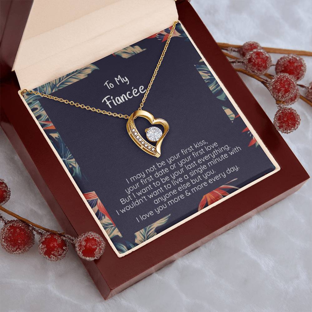 Fiancee Your Last Everything 14k White Gold Or 18k Yellow Gold Finish Heart Pendant Necklace Forever Love Necklace