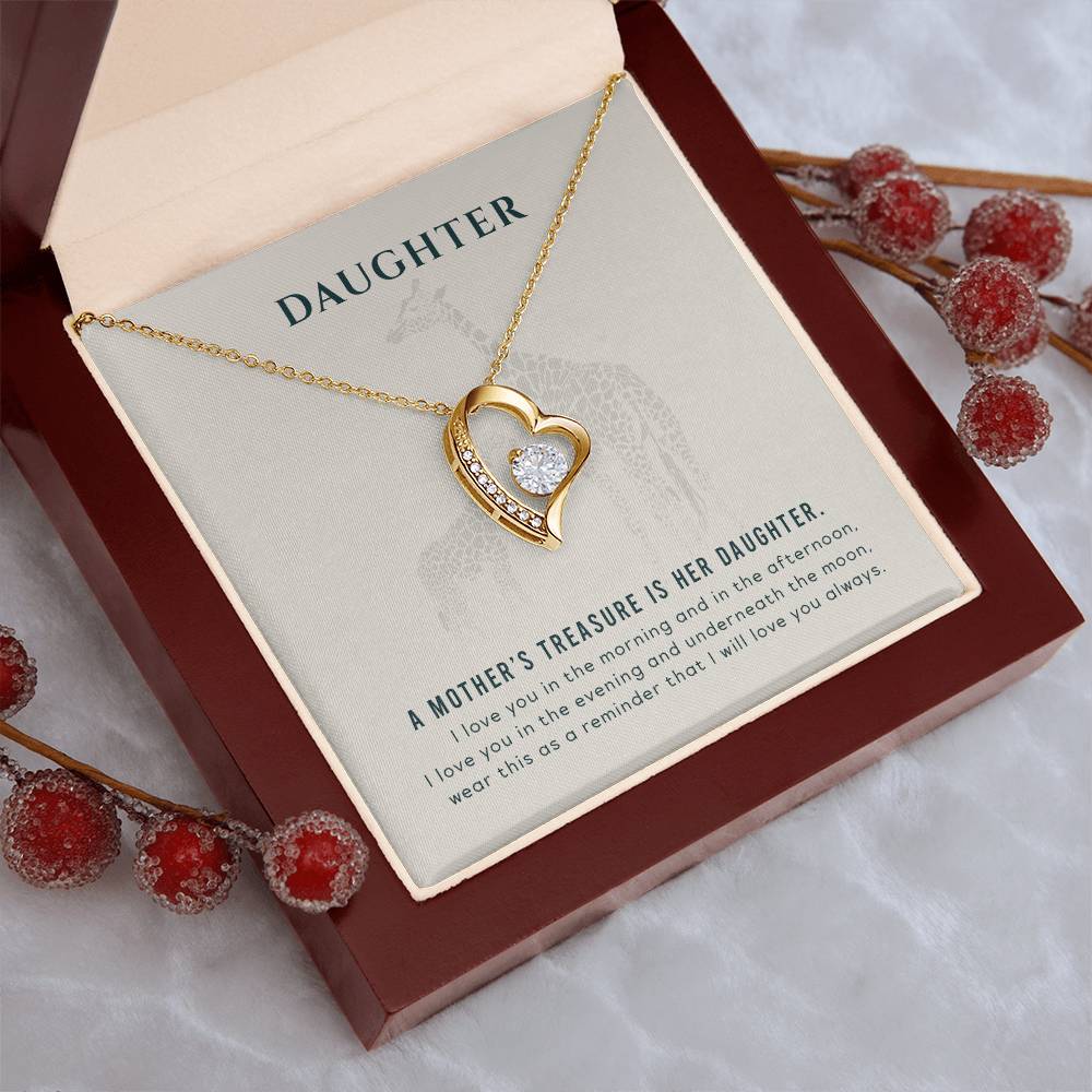 To My Giraffe Daughter Necklace - A Mother's Treasure Forever Love Necklace