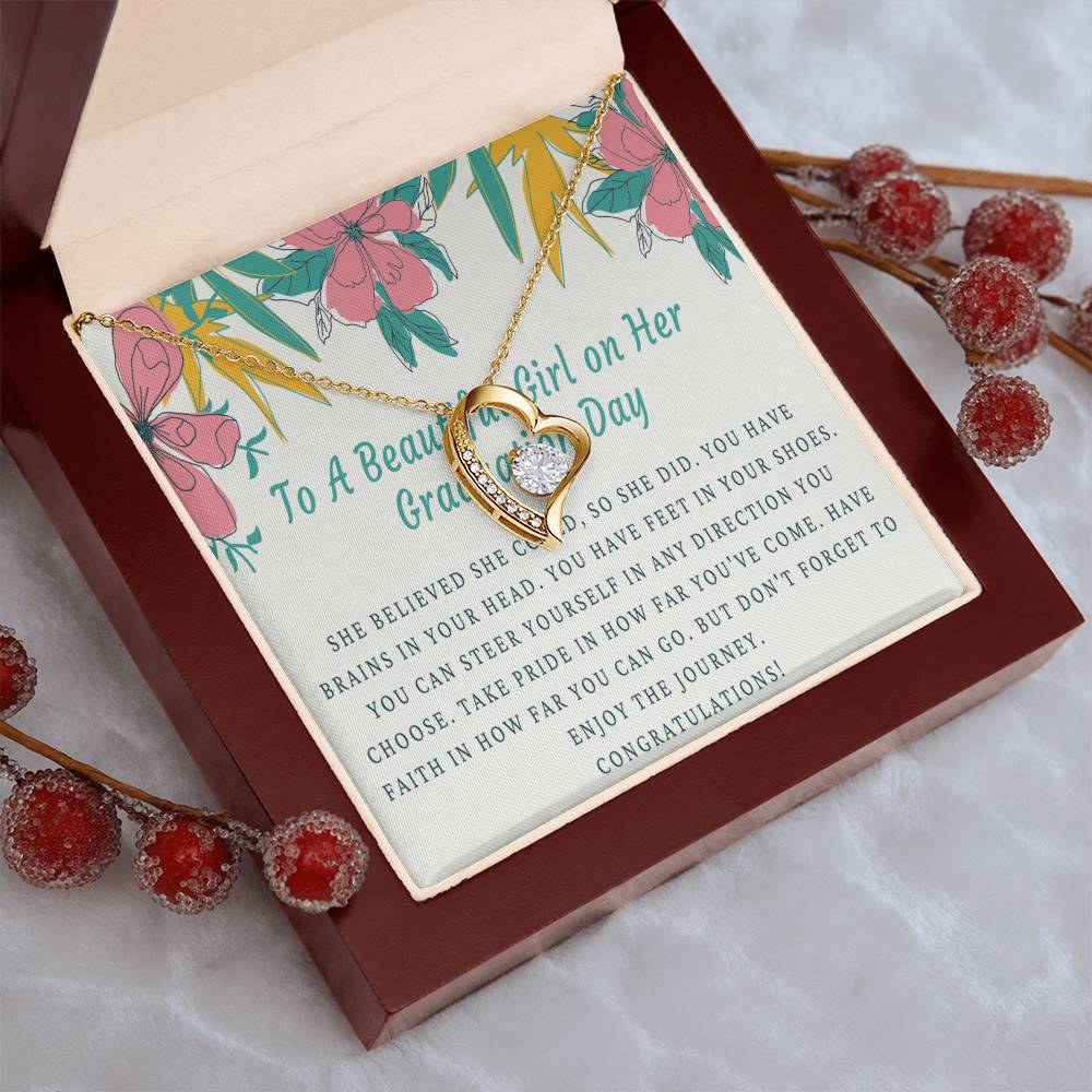 A Beautiful Girl On Her Graduation Day Necklace Graduation Gift Necklace Graduation Gift For Her College Graduation Forever Love Necklace
