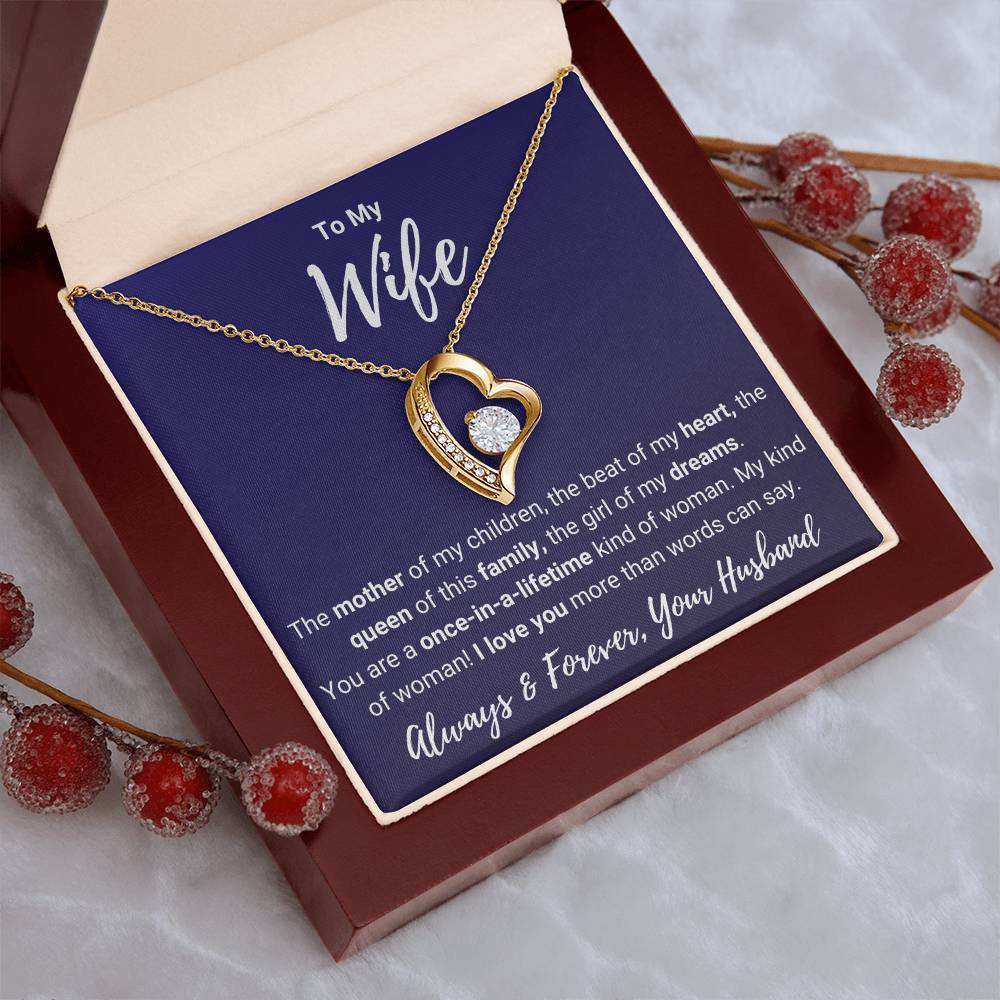 To My Wife Valentine's Gift Forever Love 18k Yellow Gold Finish 14k White Gold Finish Necklace Pendant With Adjustable Chain 18 22 Present Forever Love Necklace