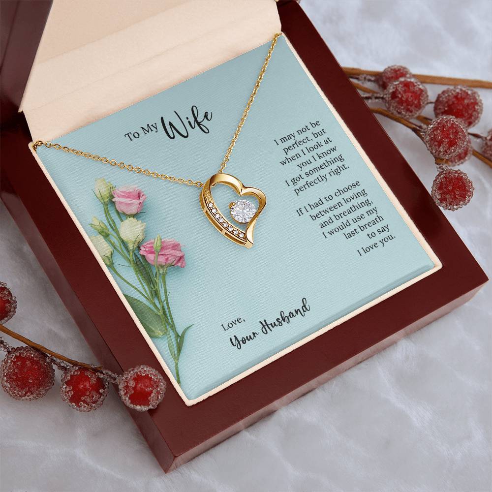 Forever Love Heart Necklace To My Wife Forever Love Necklace