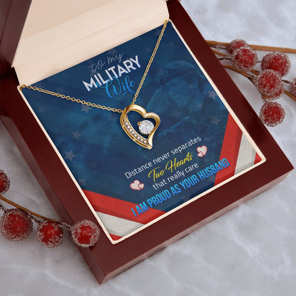 To My Military Wife Distance Never Separatess Necklace 1 Forever Love Necklace