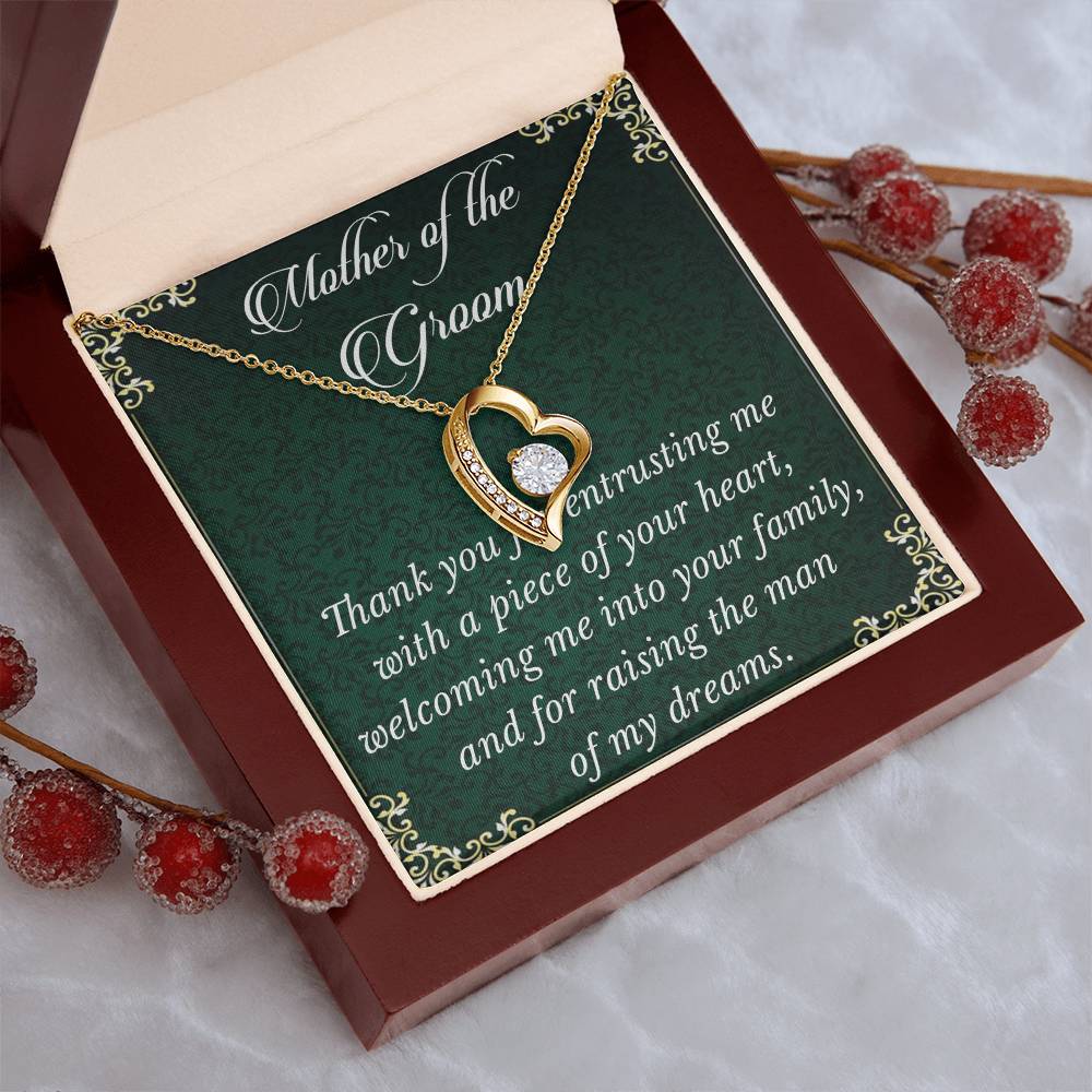 Mother Of The Groom Necklace From Bride Mother In Law Necklace Gift Groom's Mother Forever Love Necklace Mother Of The Groom Wedding Gift Forever Love Necklace
