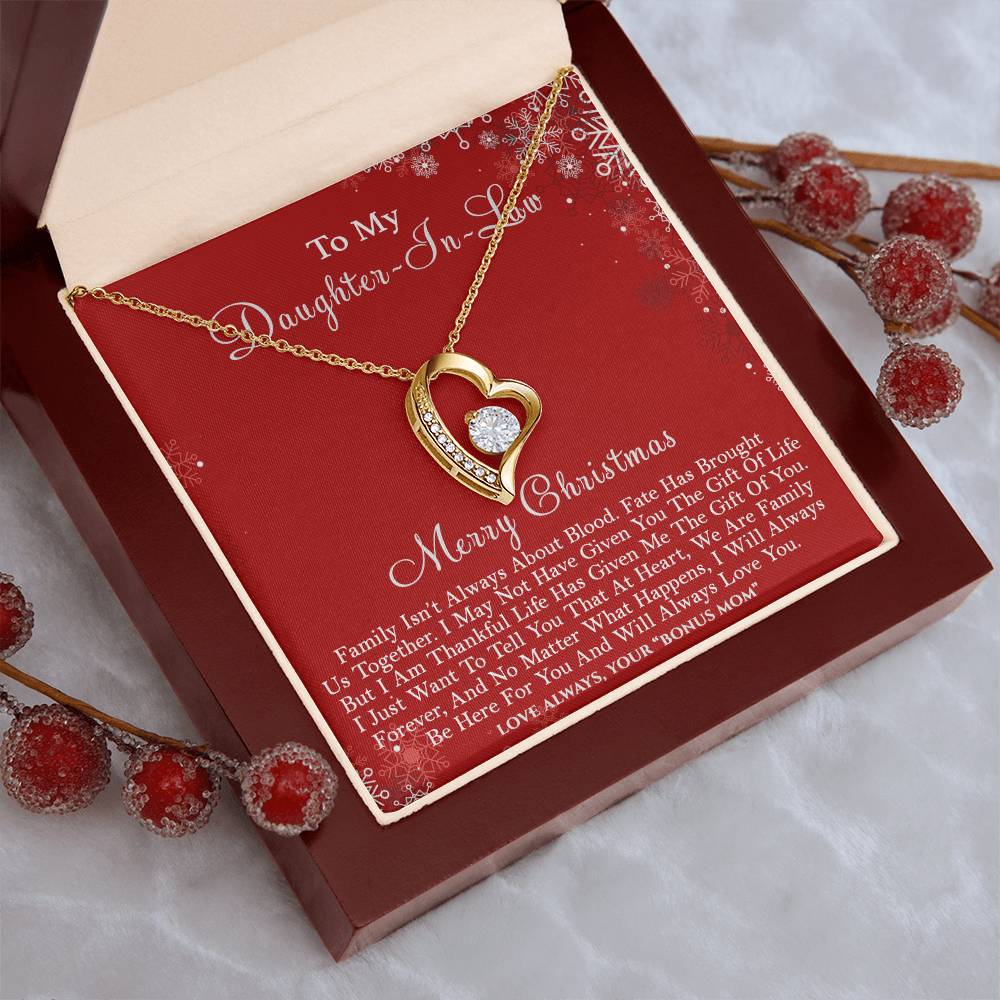 To My Daughterinlaw Merry Christmas Life Has Given Me The Gift Of You Heart Necklace 1 Forever Love Necklace