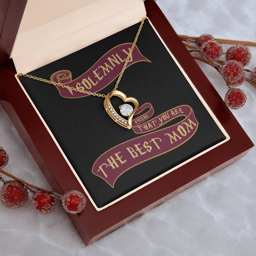 I Solemnly Sweat That You Are The Best Mom Heart Necklace Black 1 Forever Love Necklace