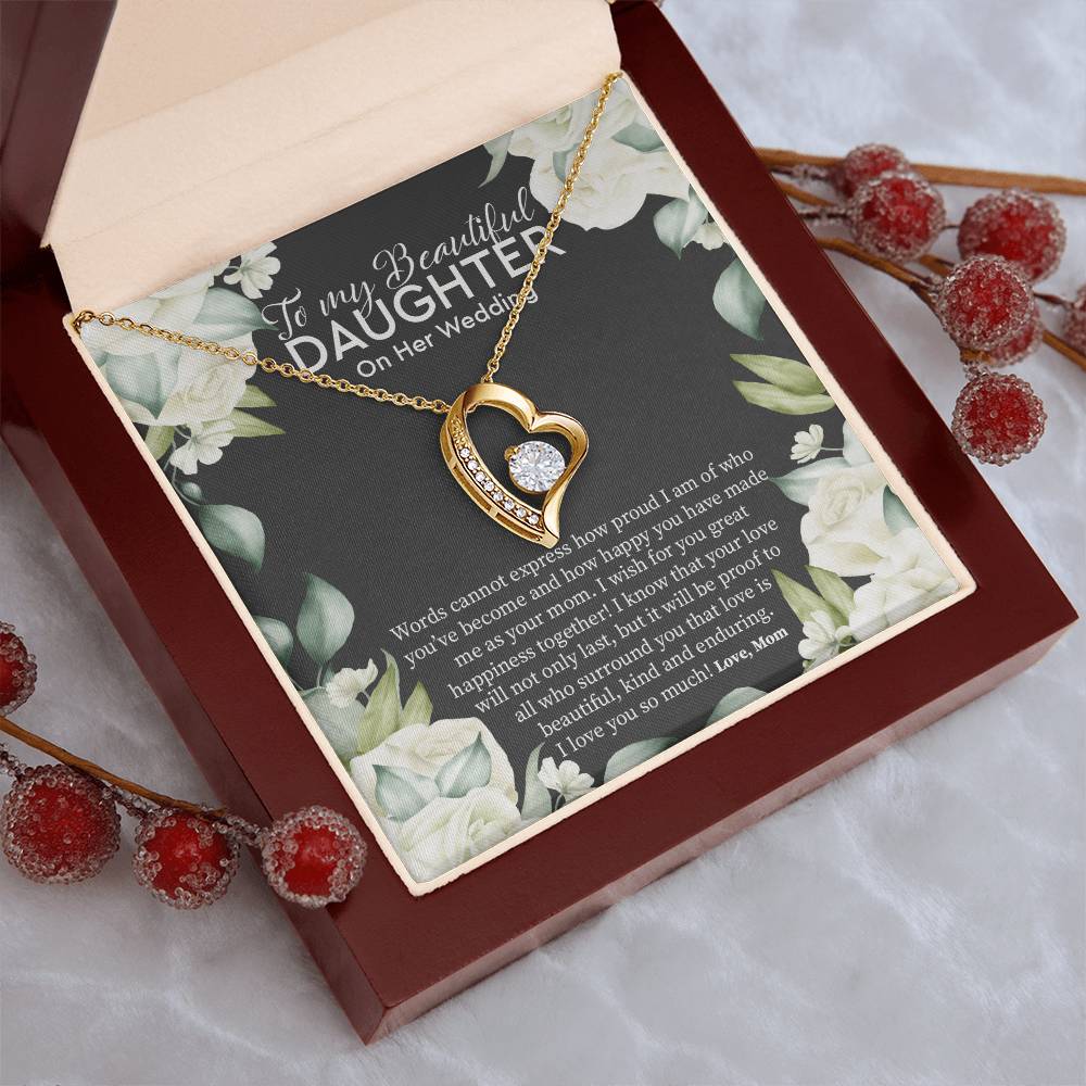 Bride Gift From Mom To Daughter On Wedding Day Wedding Necklace Gift To Daughter Gift For Daughter On Wedding Day Forever Love Necklace