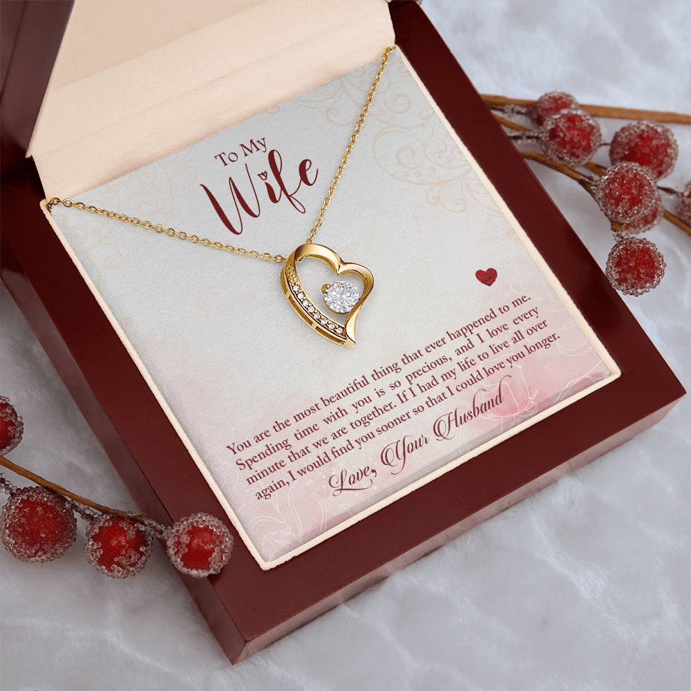 To My Wife You Are The Most Beautiful Thing That Ever Happened To Me Forever Love Necklace