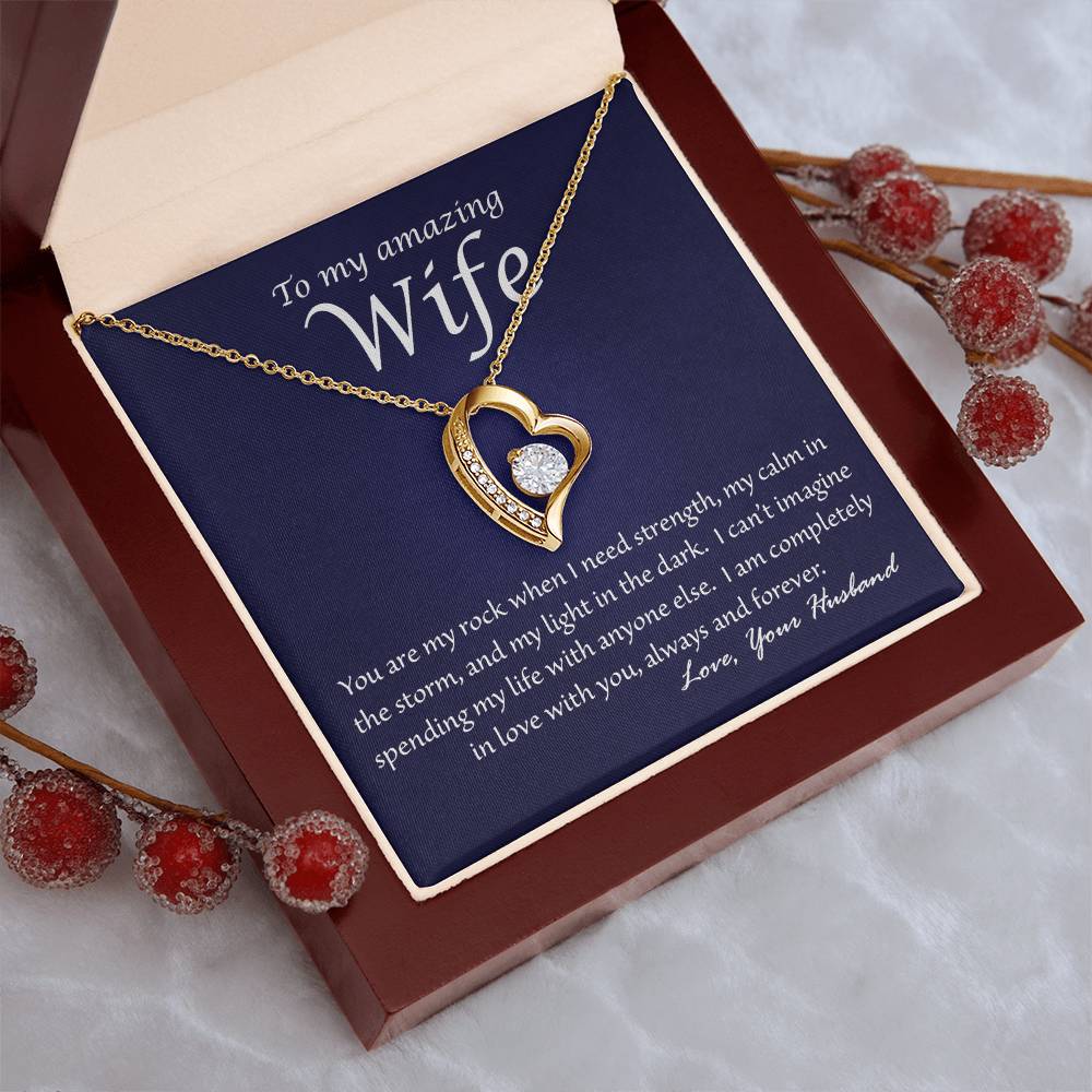 Almost Gone! Wife You Are My Rock Heart Necklace Forever Love Necklace