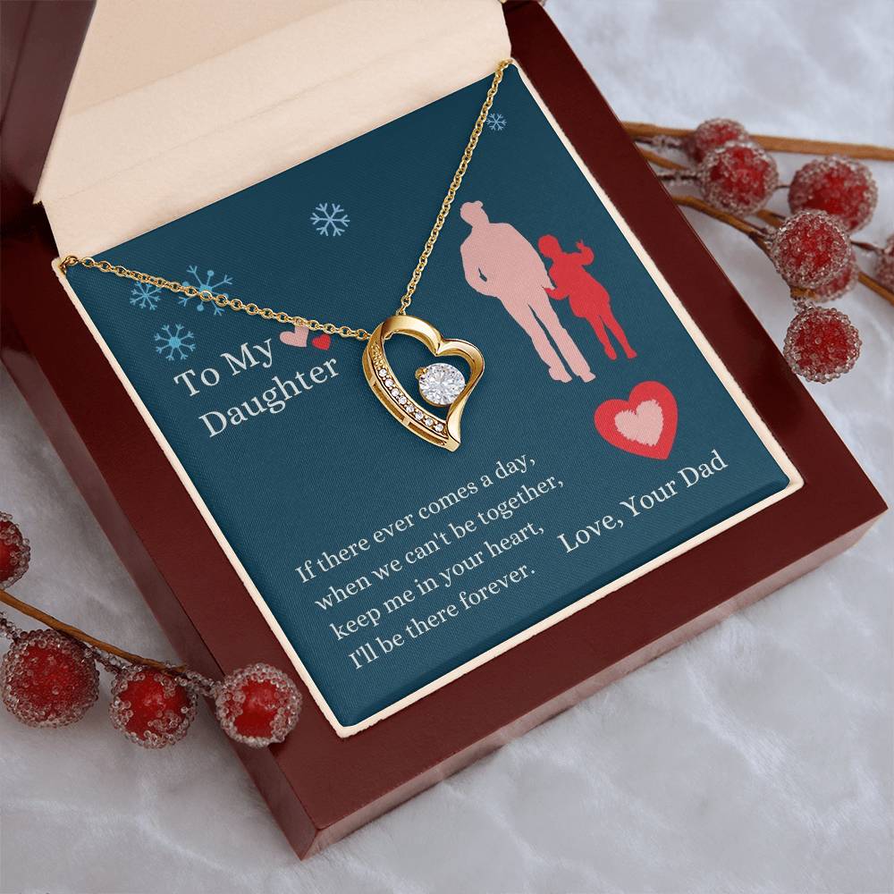 To My Daughter In Your Heart Forever Necklace Forever Love Necklace